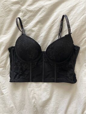 bebe Black Lace Bustier Top